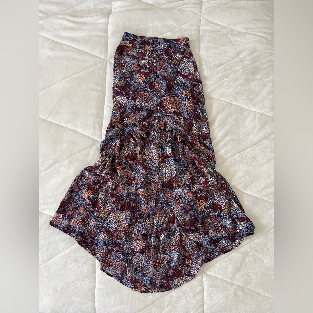 Floral High Low Skirt